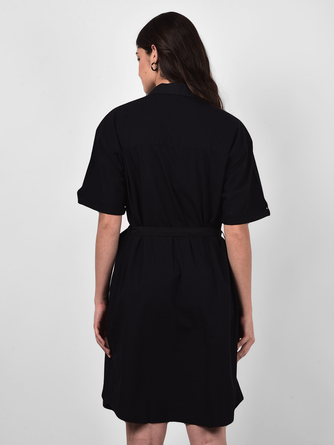 Numero Uno Women Black Utility Shirt Dress